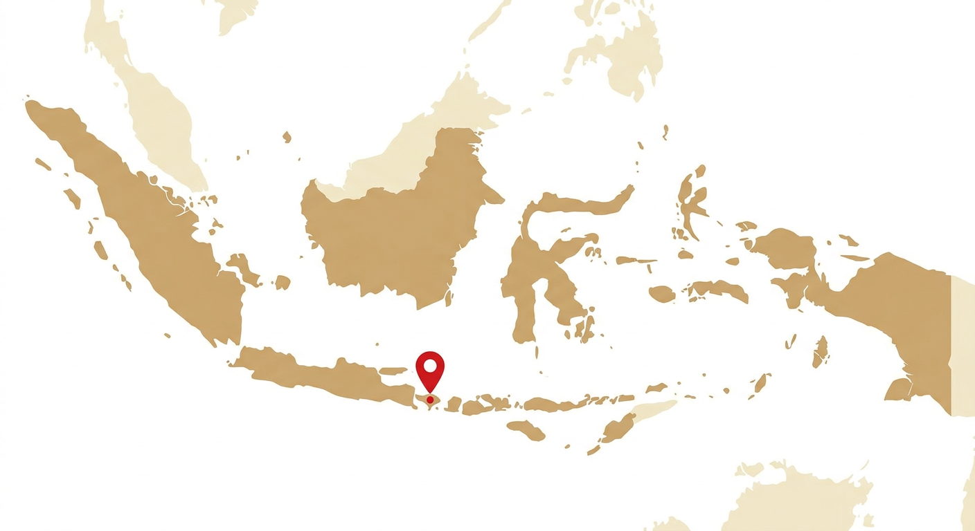 Illustrated map showing the origin of the Kintamani-Bali Dog