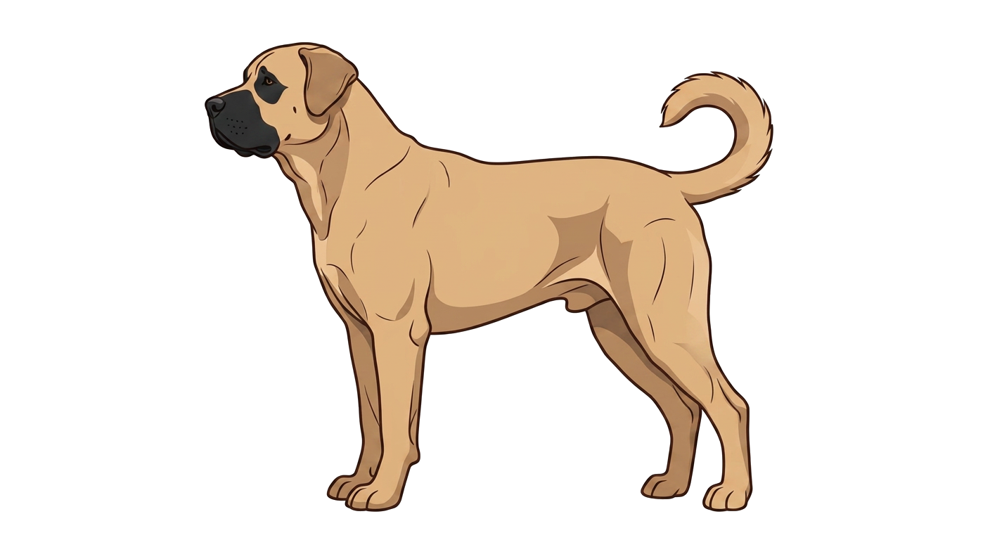 Illustration of a Fawn with Black Mask coat