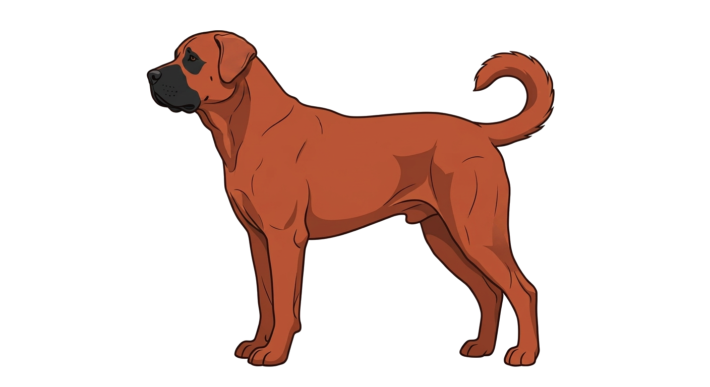 Illustration of a Red Tan with Black Mask coat