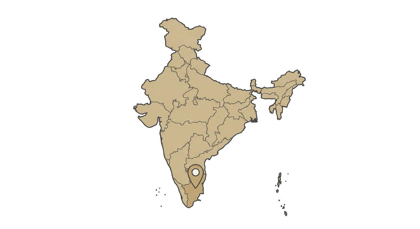 Illustrated map showing the origin of the Kombai