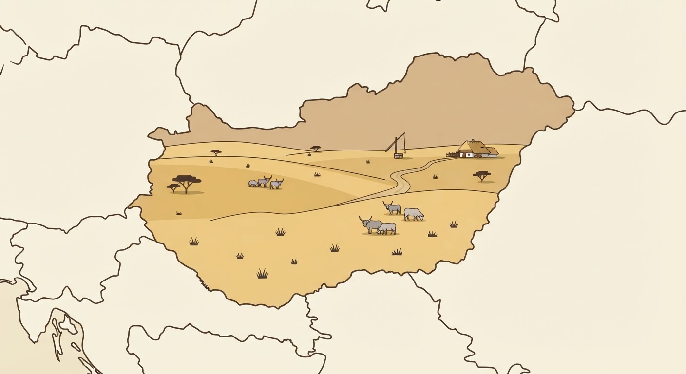 Illustrated map showing the origin of the Komondor