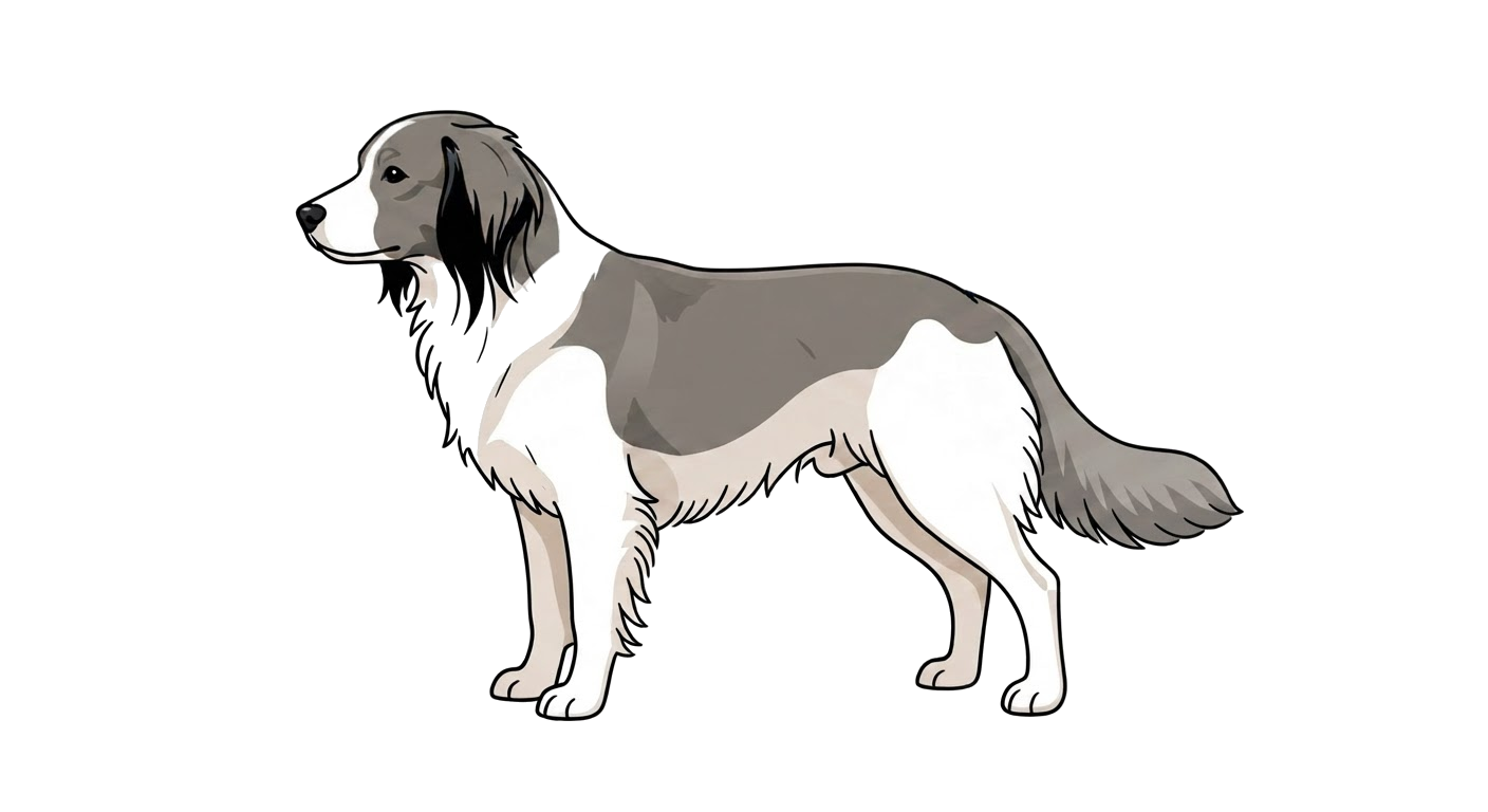 Illustration of a Grey badger-marked tail coat