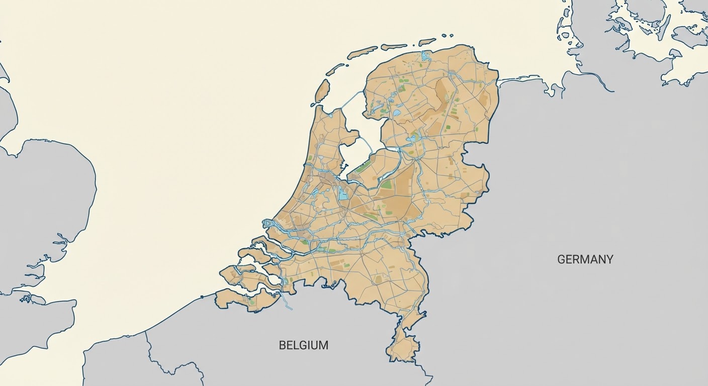 Illustrated map showing the origin of the Kooikerhondje