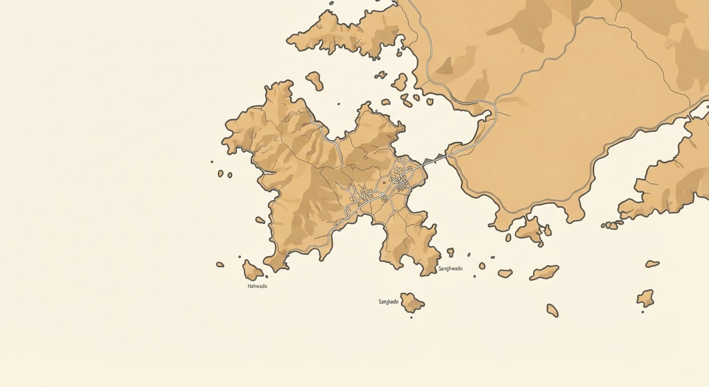Illustrated map showing the origin of the Korean Jindo