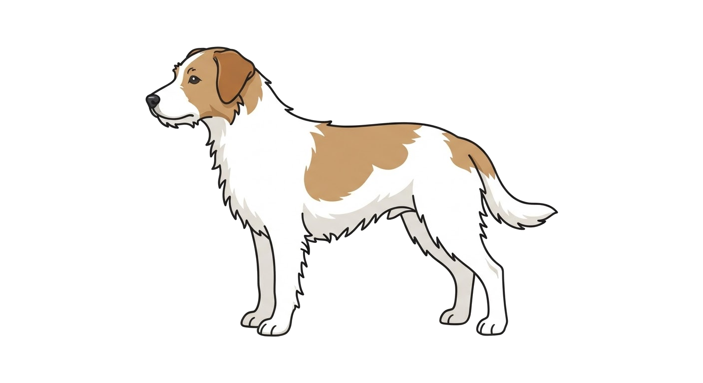 Side profile illustration of a Kromfohrlander showing the points of the breed standard
