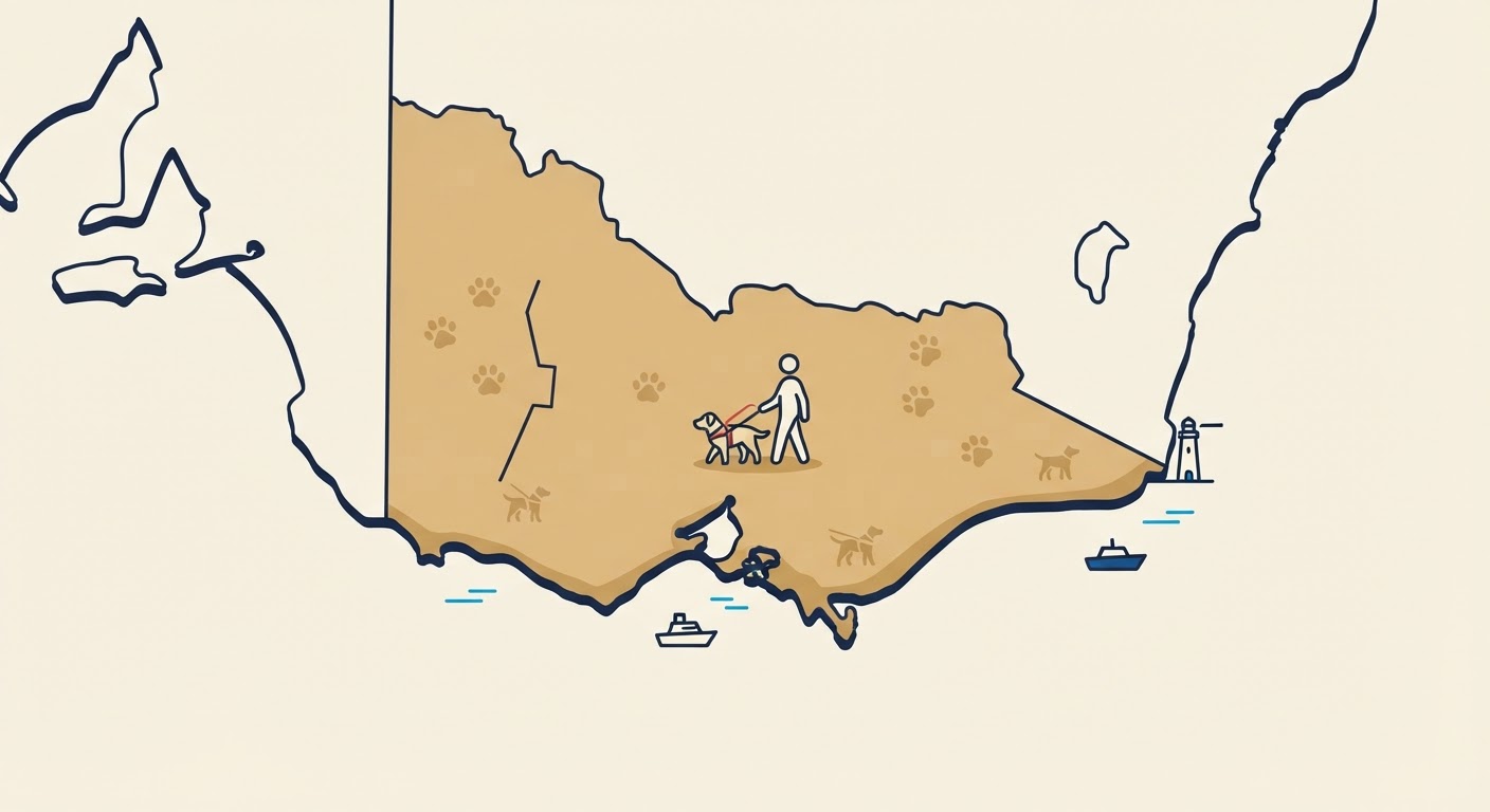 Illustrated map showing the origin of the Labradoodle
