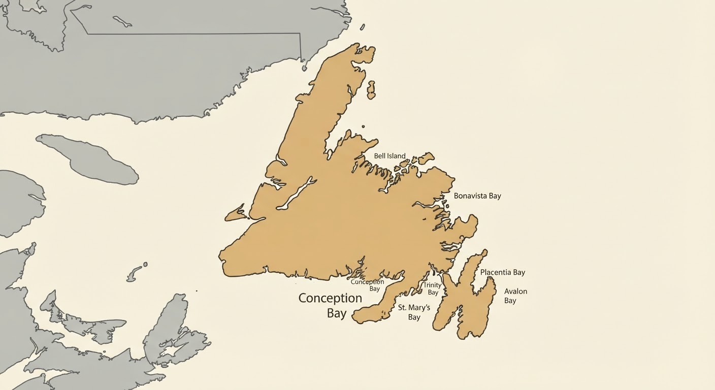 Illustrated map showing the origin of the Labrador Retriever