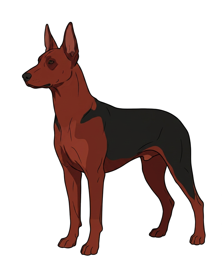 Illustration of a Black and mahogany coat