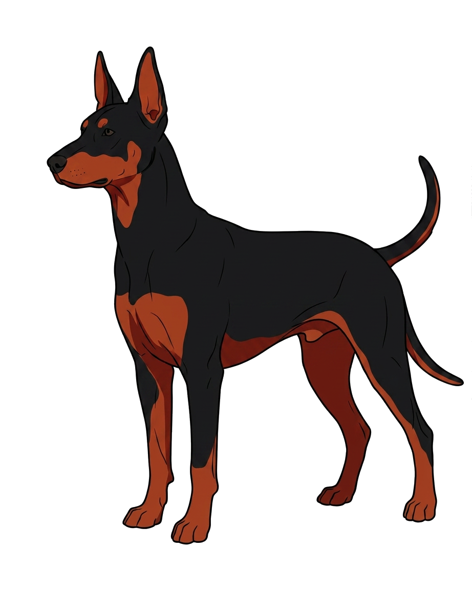 Illustration of a Black and red coat