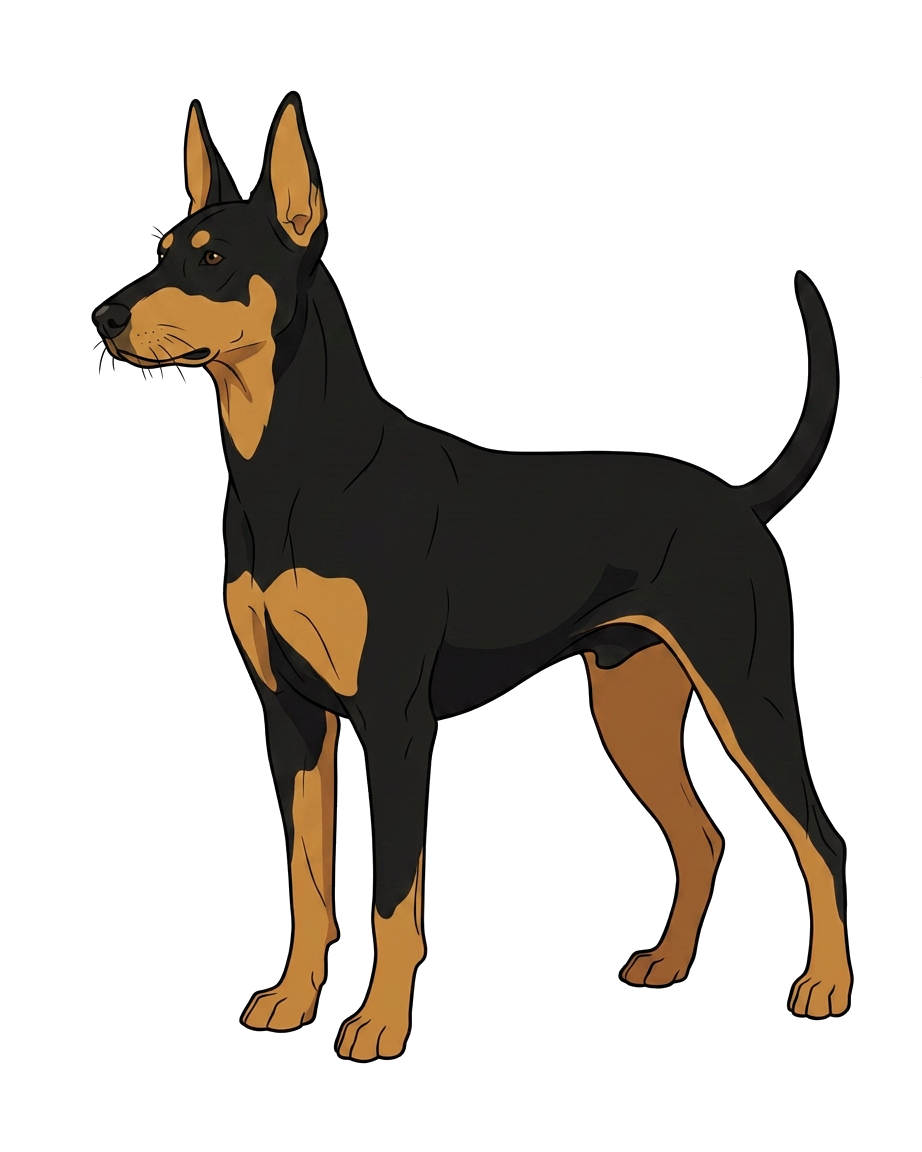Illustration of a Black and tan coat