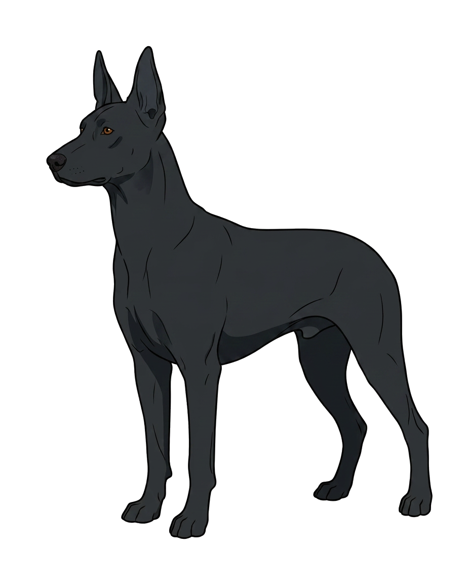 Illustration of a Solid black coat