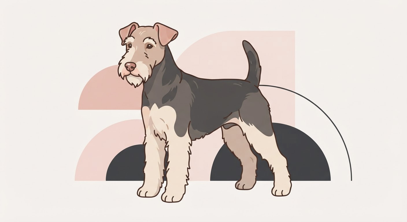 Flat vector illustration of a Lakeland Terrier