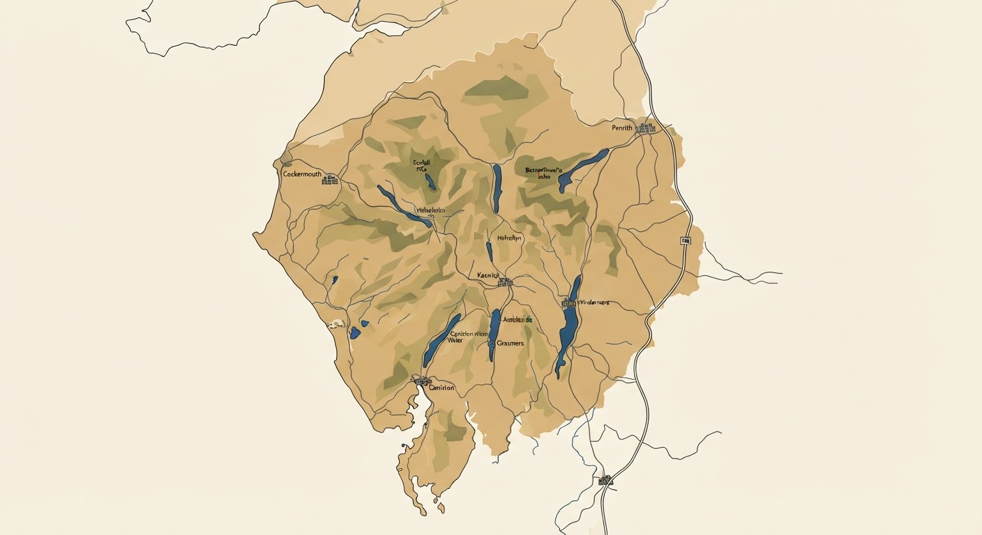 Illustrated map showing the origin of the Lakeland Terrier