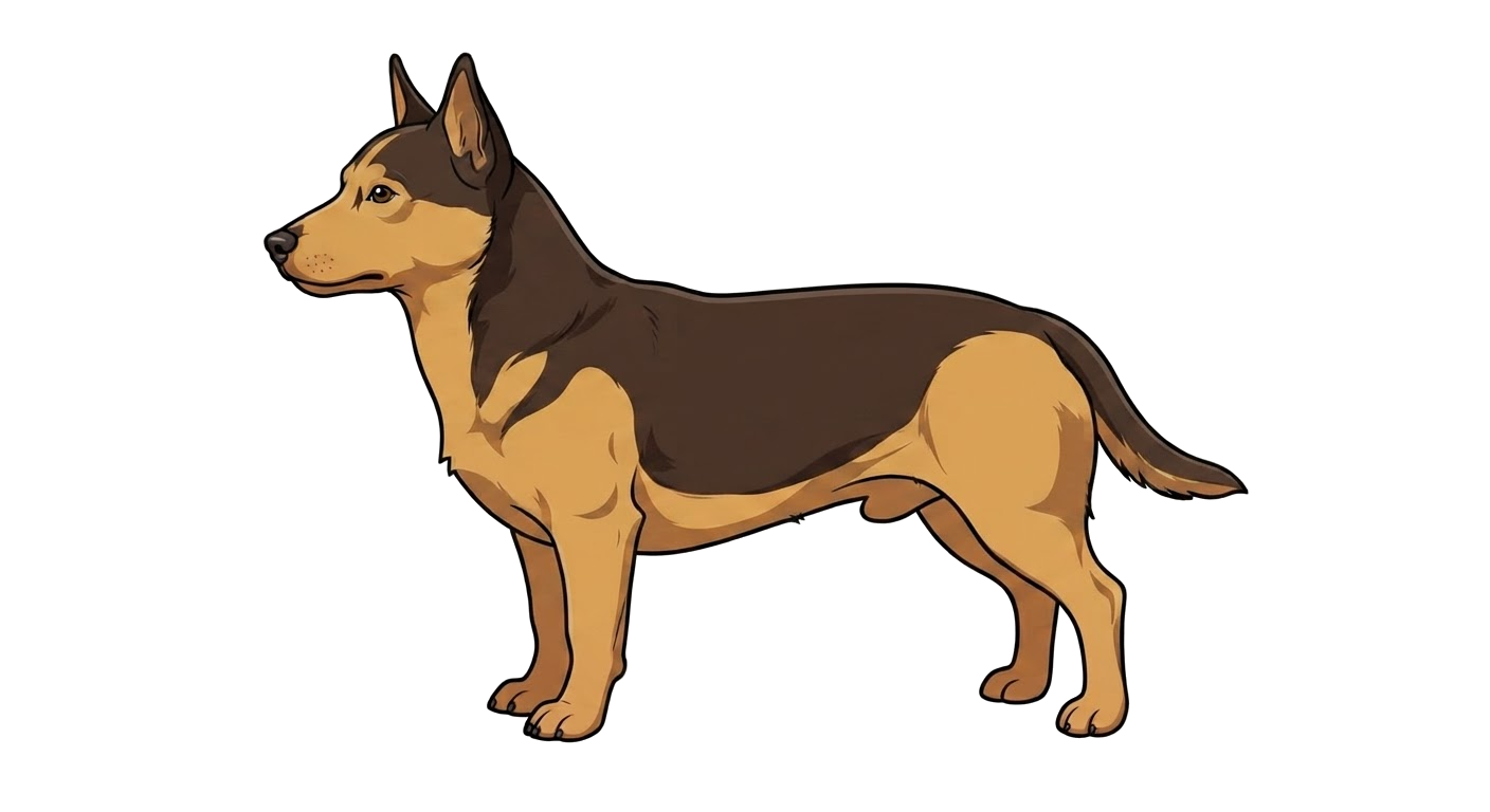 Illustration of a Black and tan coat