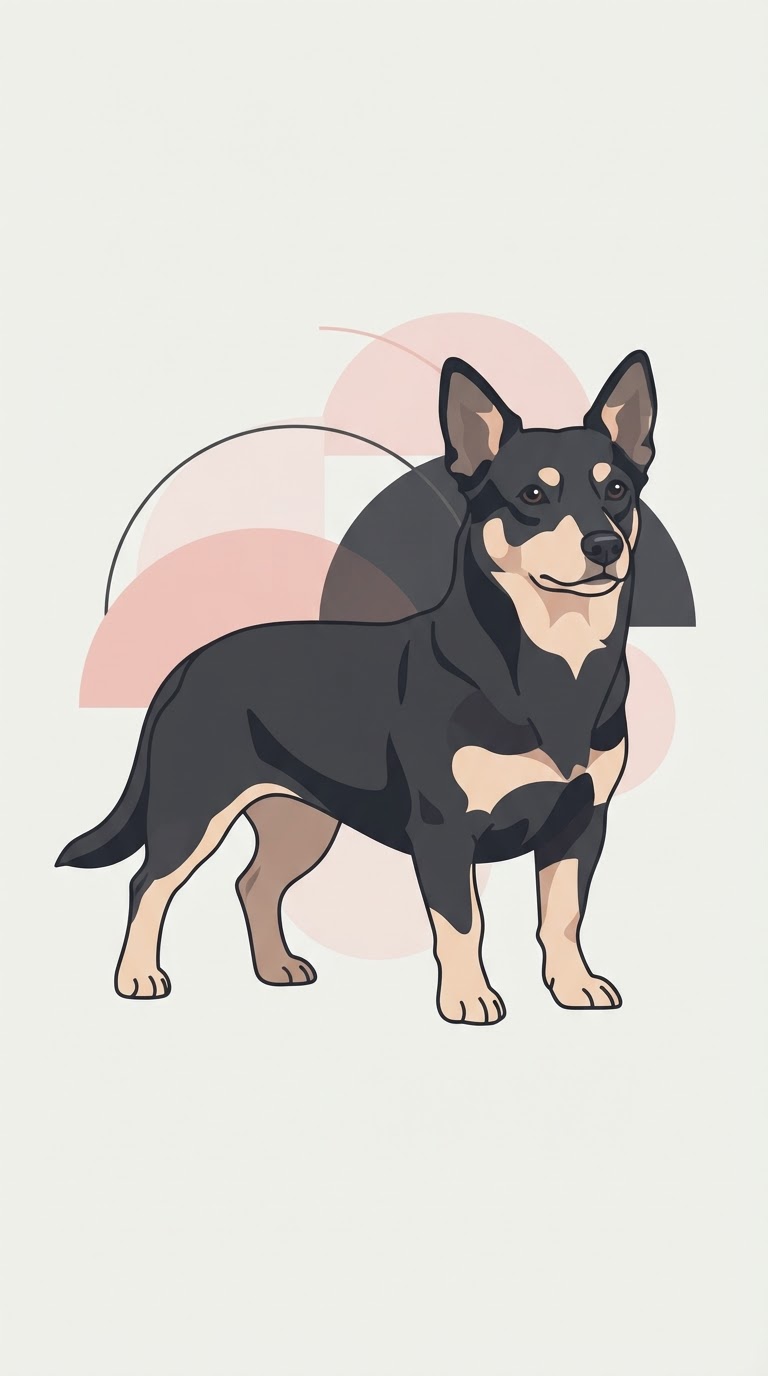 Flat vector illustration of a Lancashire Heeler