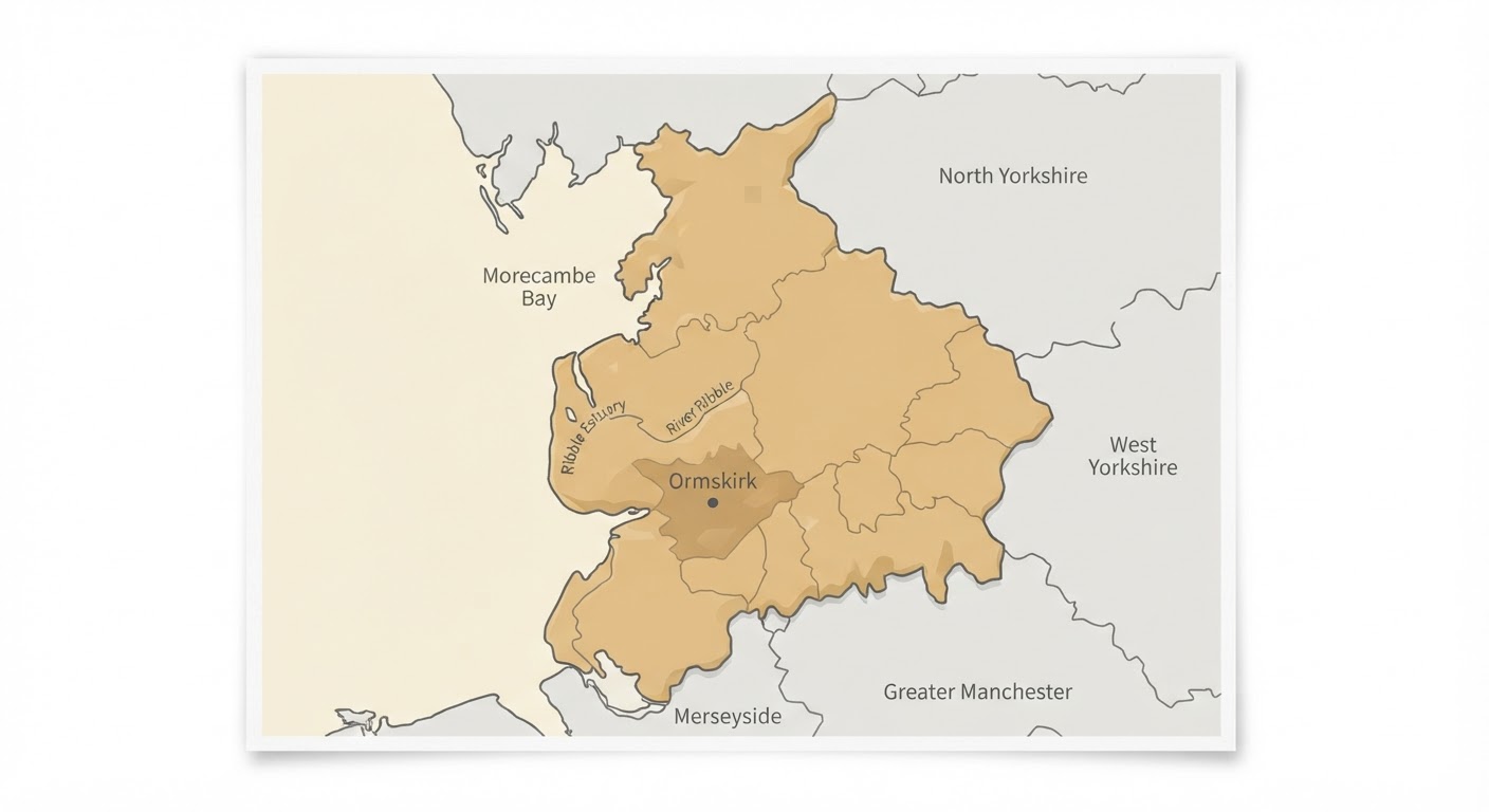 Illustrated map showing the origin of the Lancashire Heeler