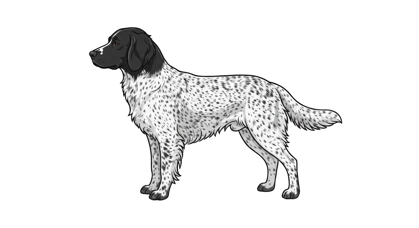 Illustration of a Blue roan ticking coat