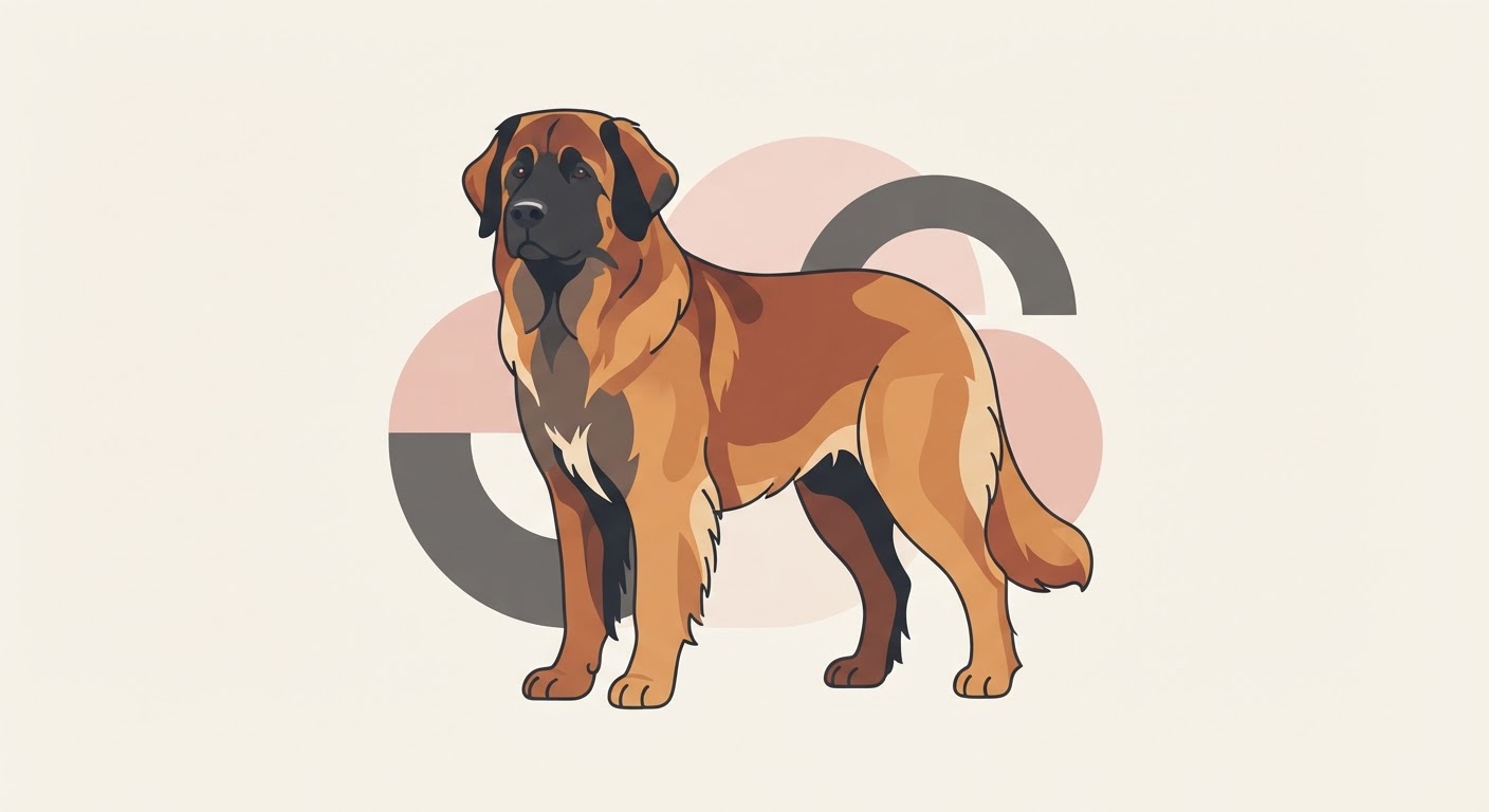 Flat vector illustration of a Leonberger