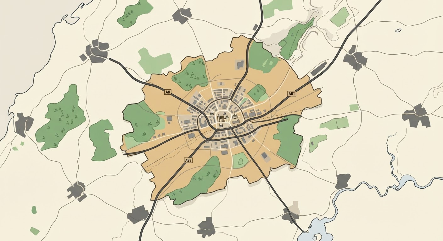 Illustrated map showing the origin of the Leonberger