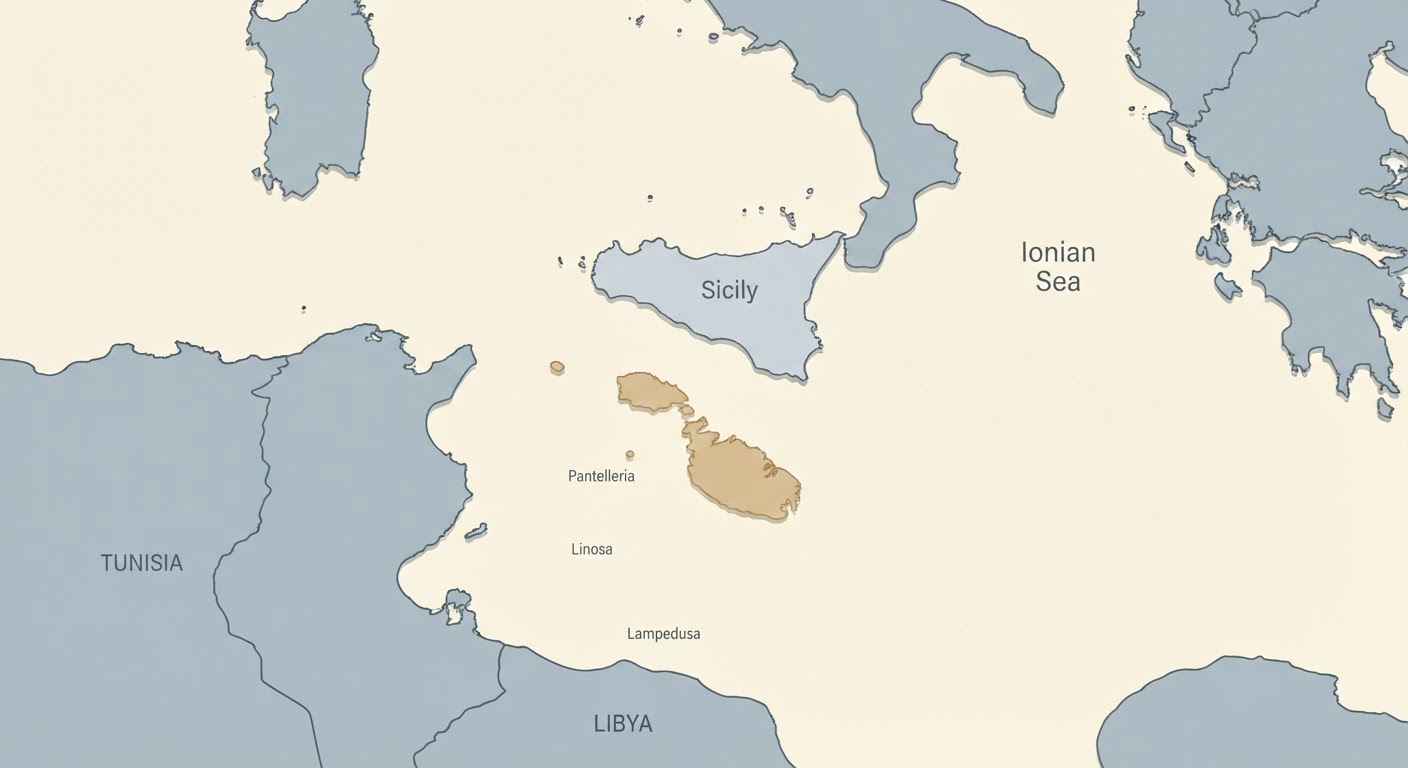 Illustrated map showing the origin of the Maltese