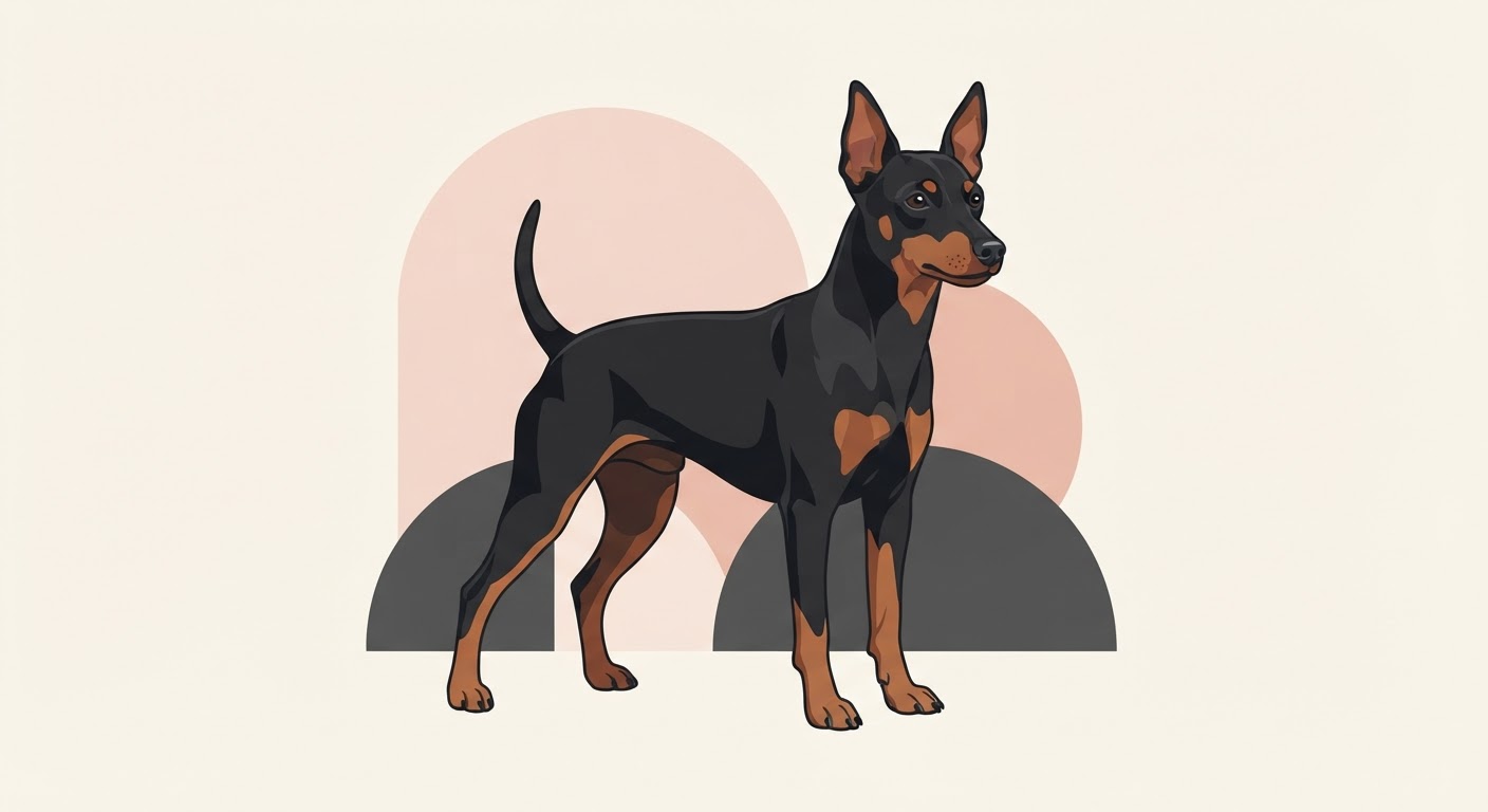 Flat vector illustration of a Manchester Terrier