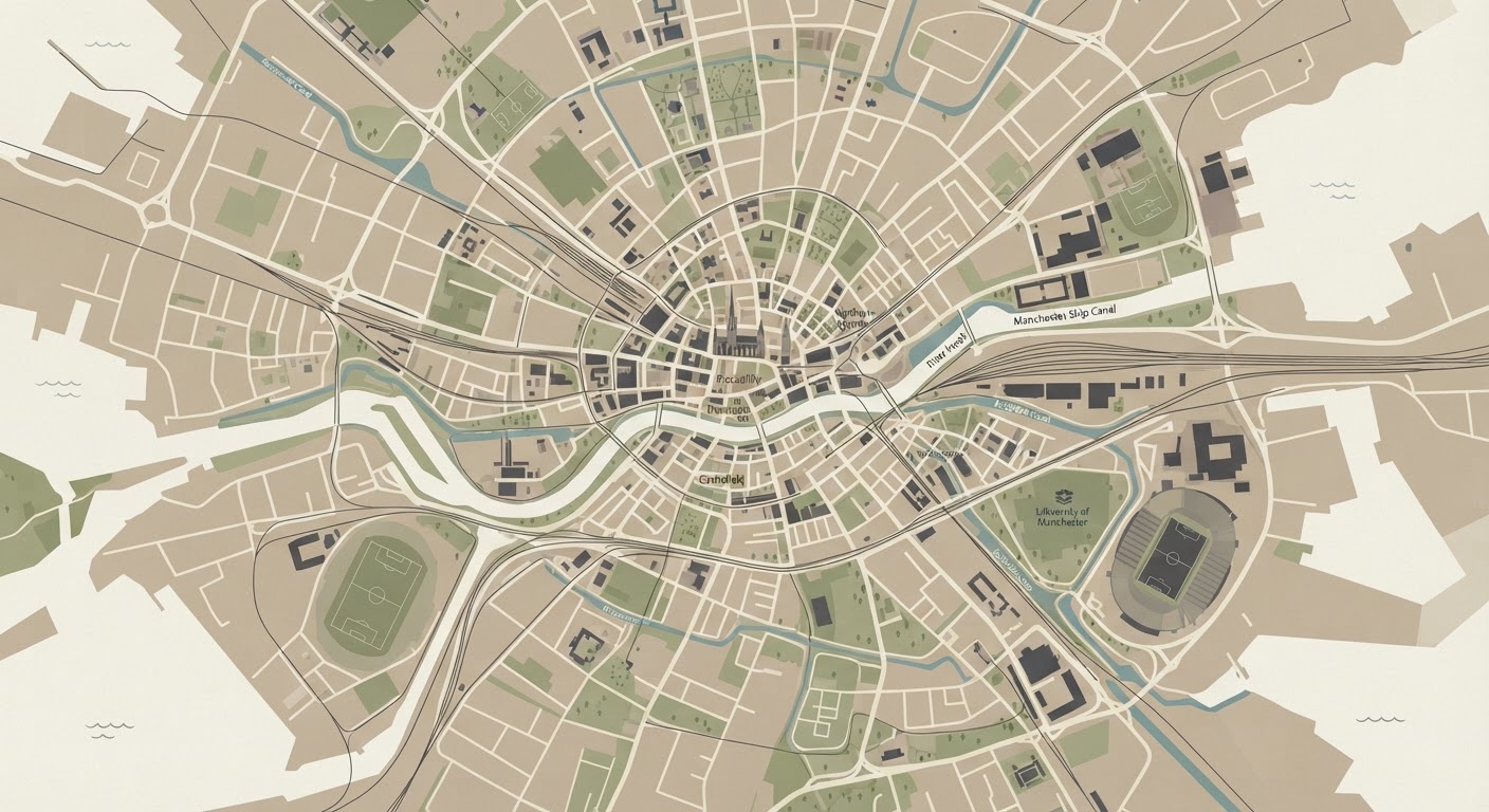 Illustrated map showing the origin of the Manchester Terrier (Toy)