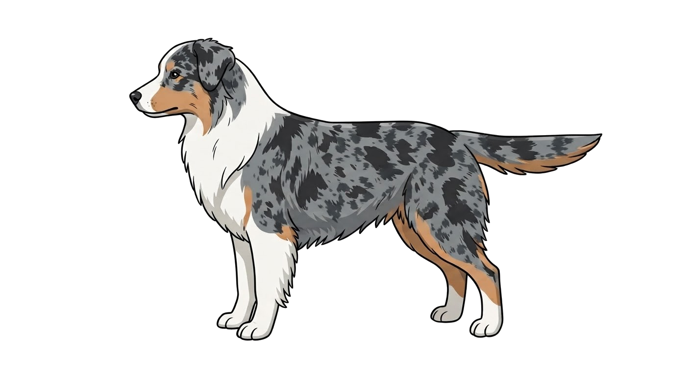 Illustration of a Blue & Merle coat