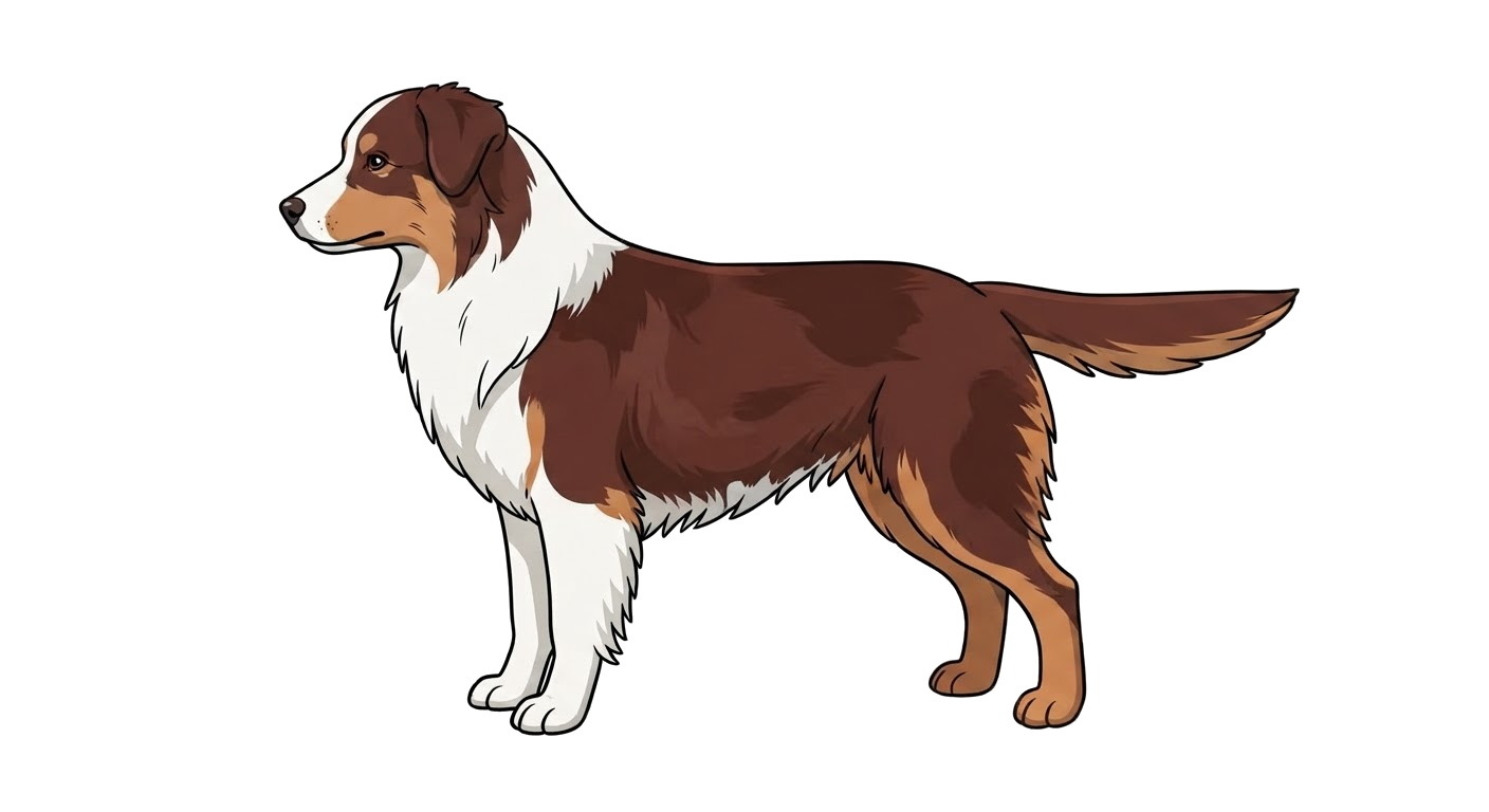 Illustration of a Red & Tricolour coat