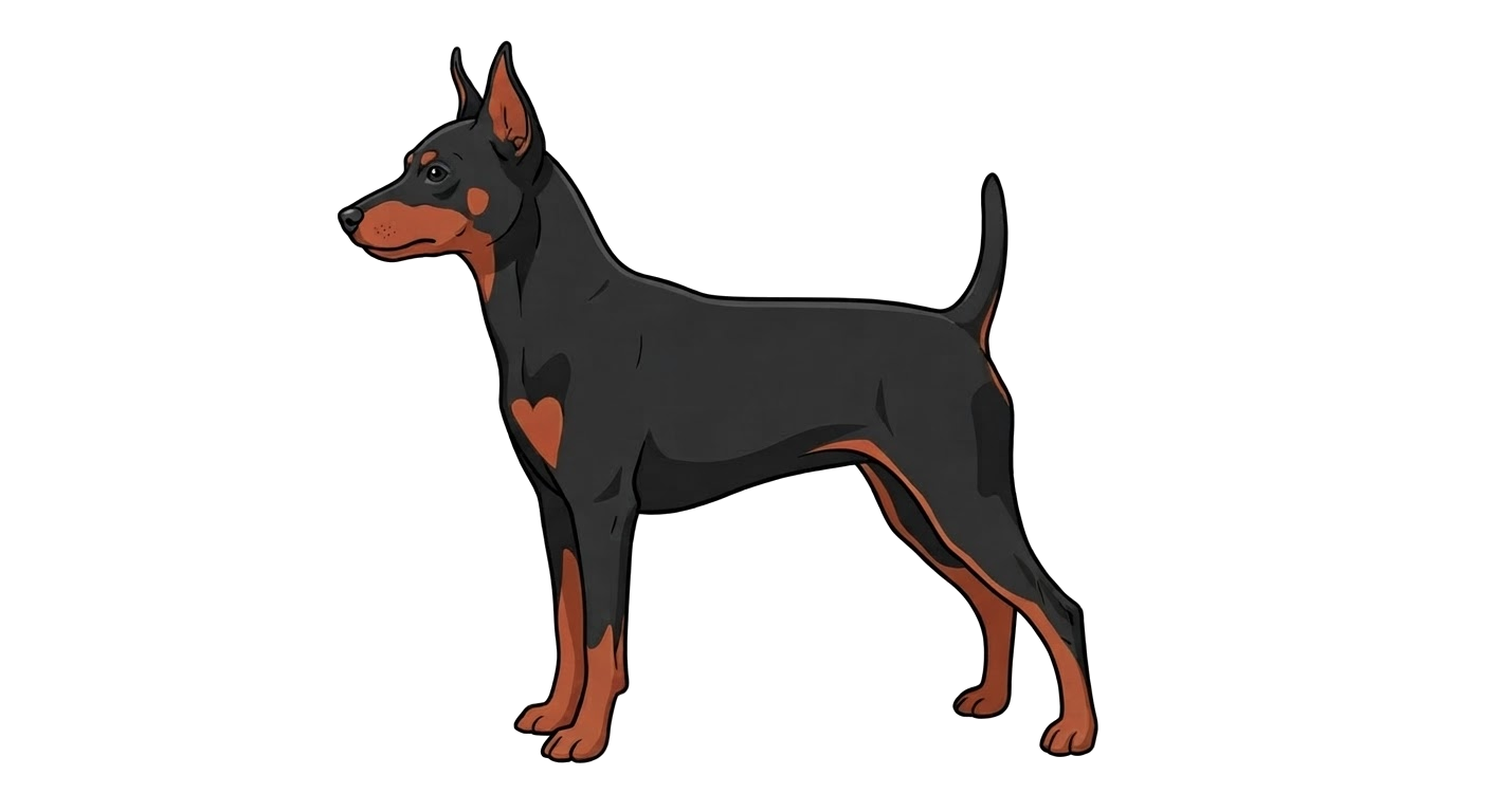 Illustration of a Black and rust coat