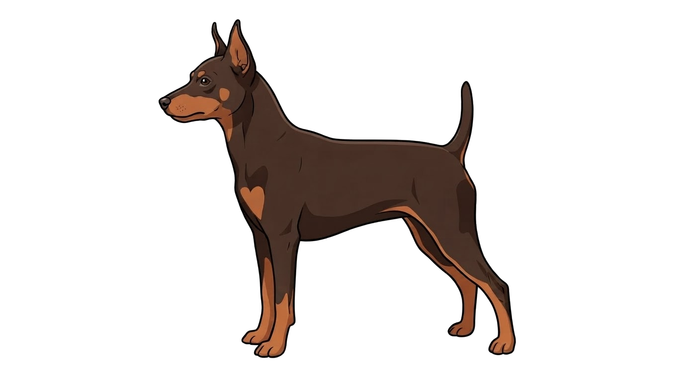 Illustration of a Chocolate and rust coat