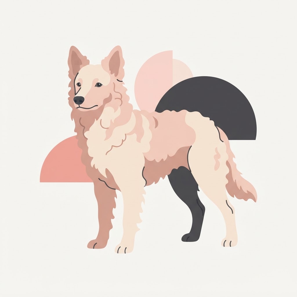 Flat vector illustration of a Mudi