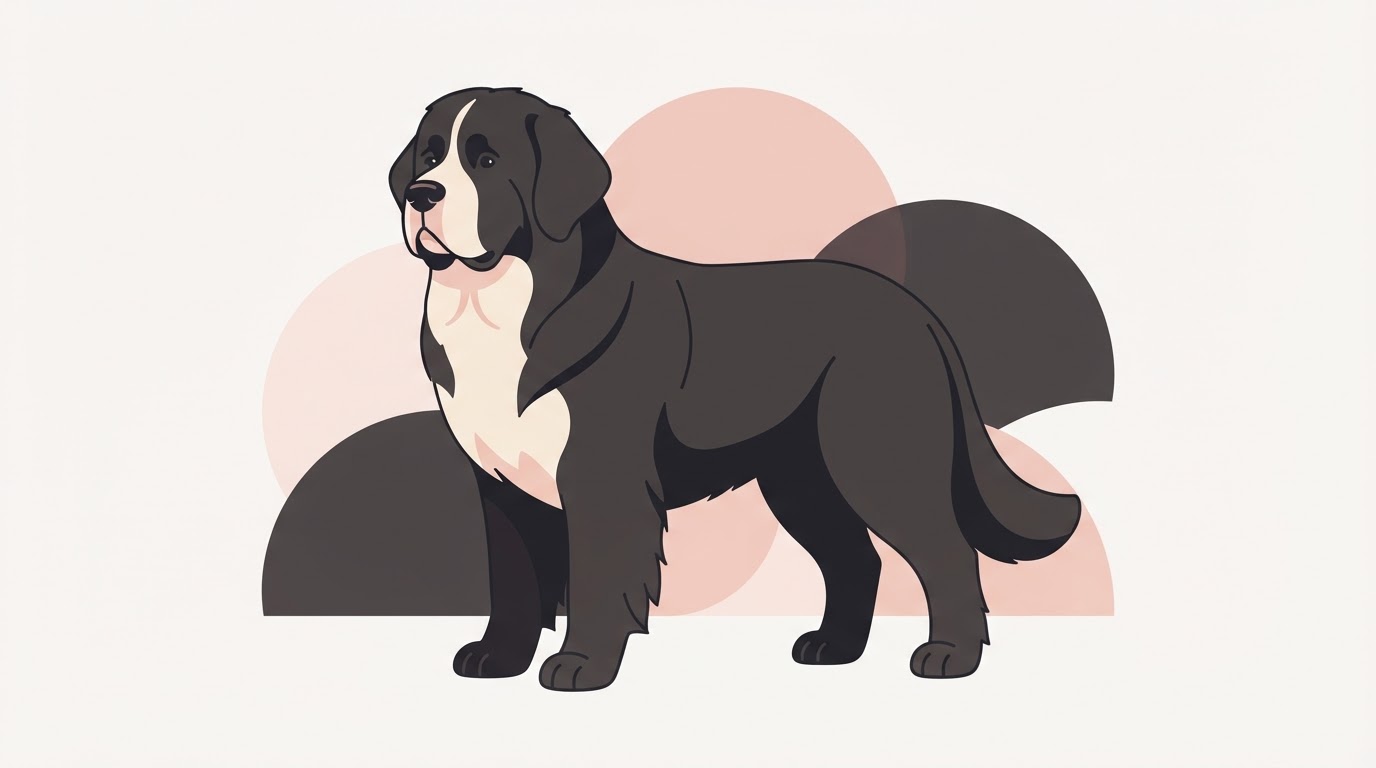 Flat vector illustration of a Newfoundland