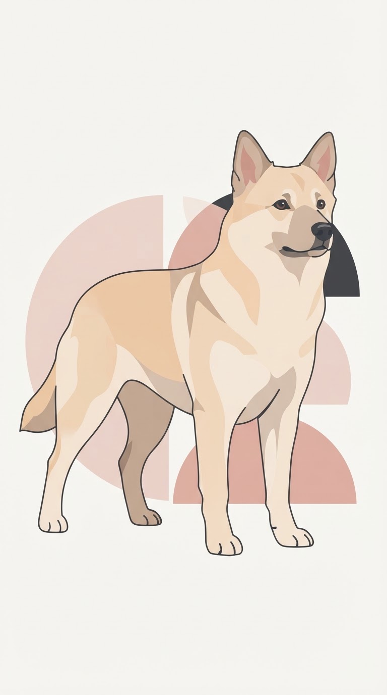 Flat vector illustration of a Norwegian Buhund