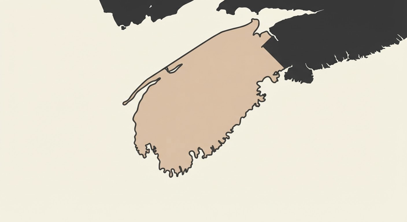 Illustrated map showing the origin of the Nova Scotia Duck Tolling Retriever