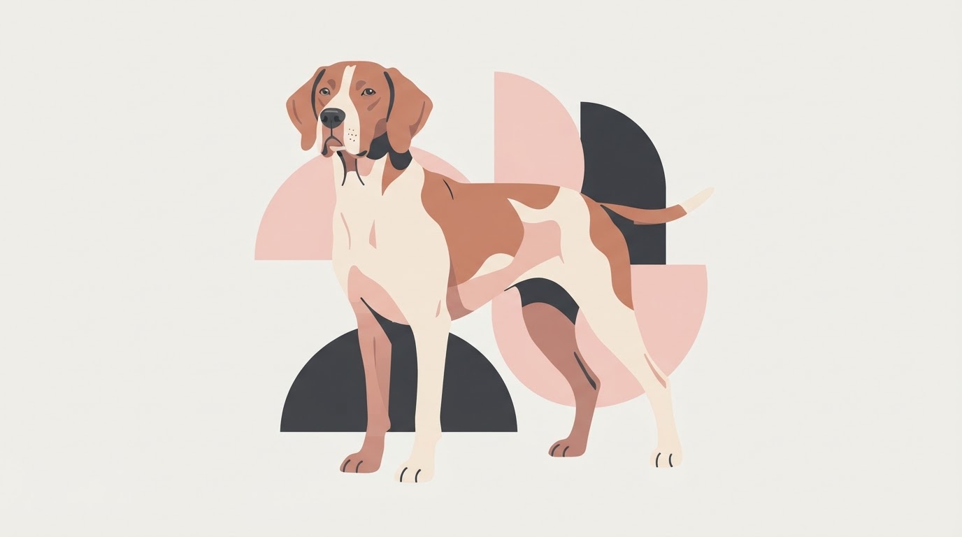 Flat vector illustration of a Old Danish Pointer