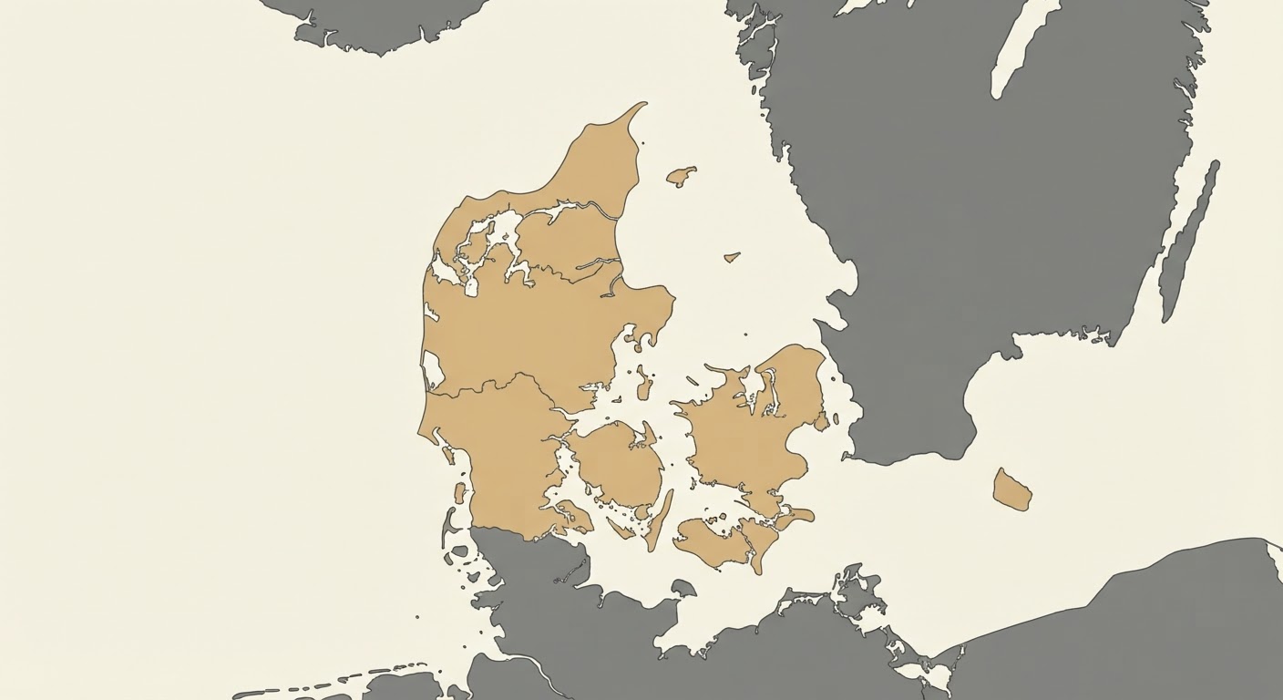Illustrated map showing the origin of the Old Danish Pointer