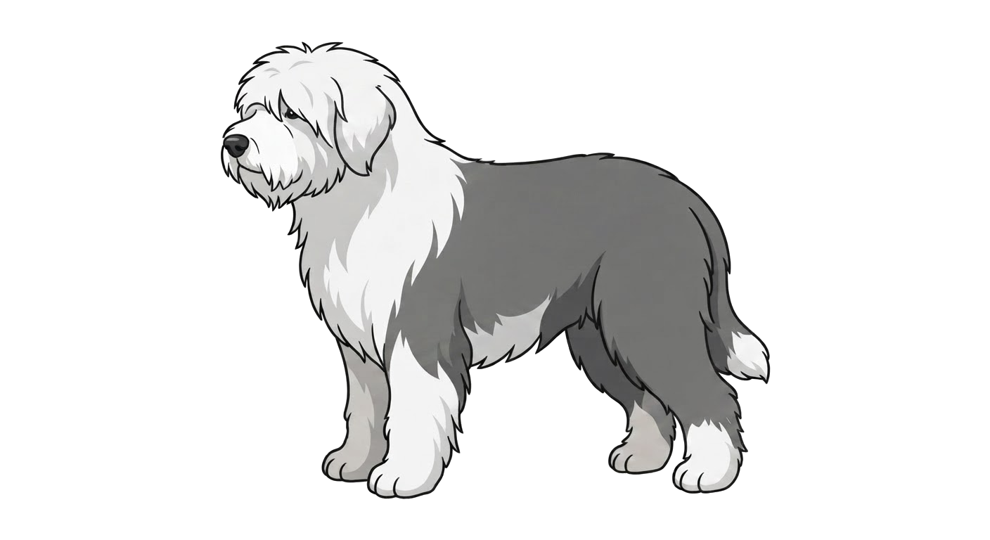 Illustration of a Grey and white coat