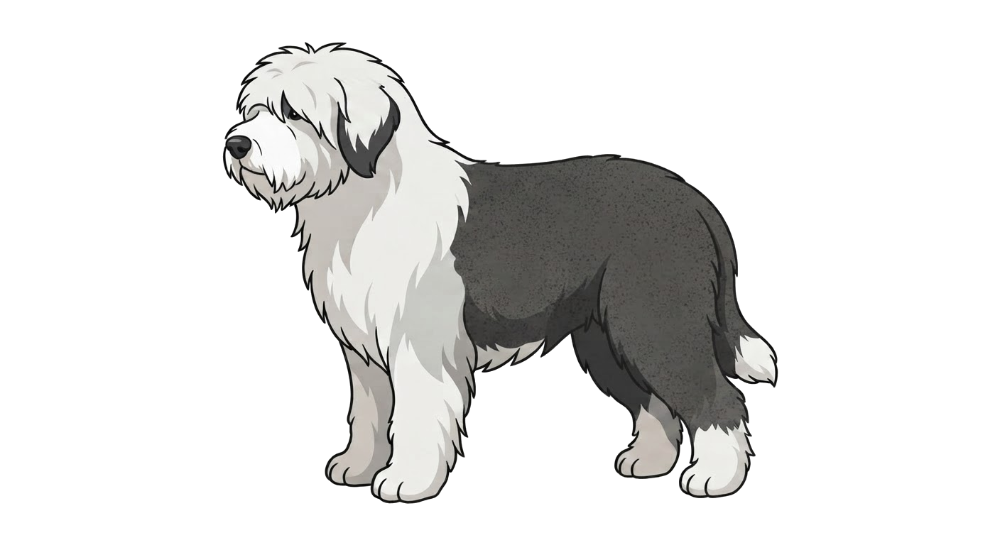 Illustration of a Grizzle and white coat