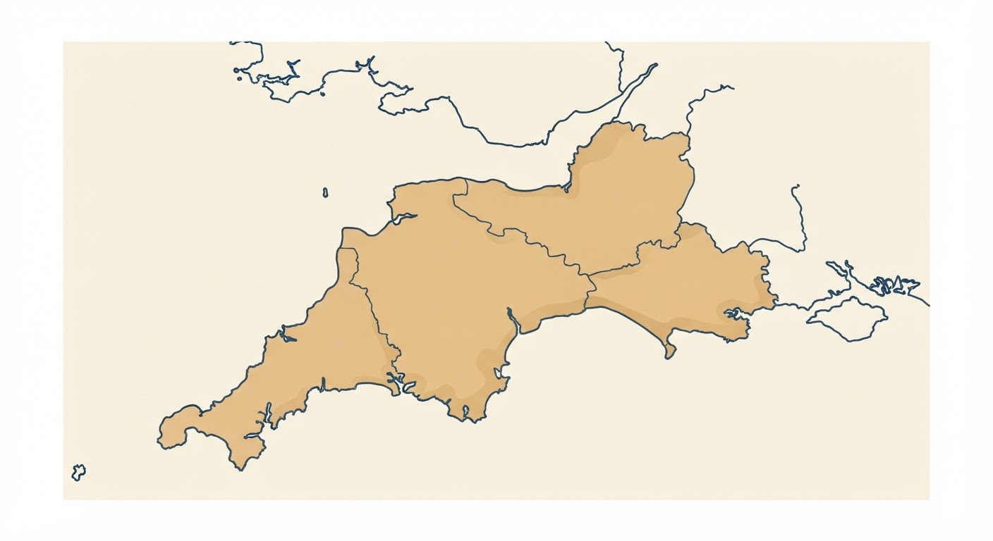 Illustrated map showing the origin of the Old English Sheepdog