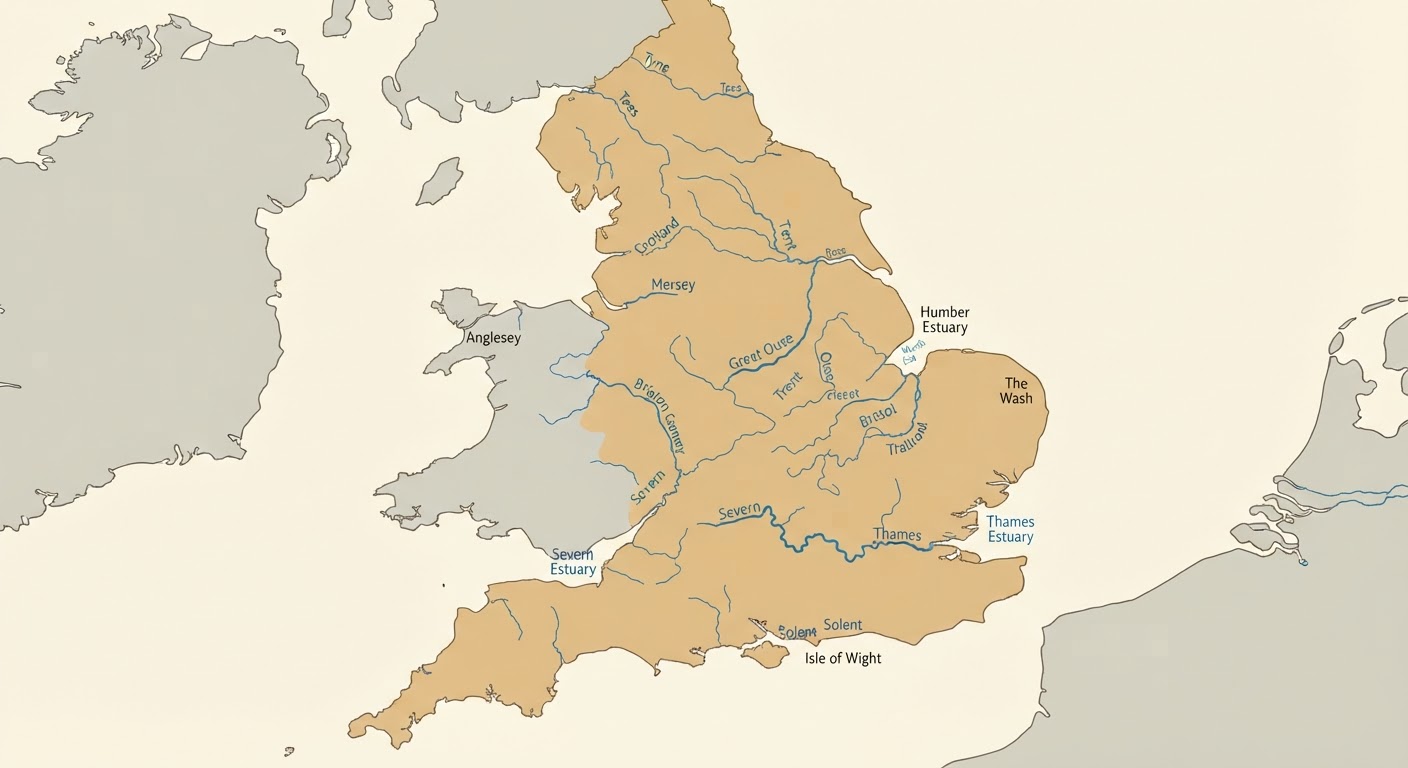 Illustrated map showing the origin of the Otterhound