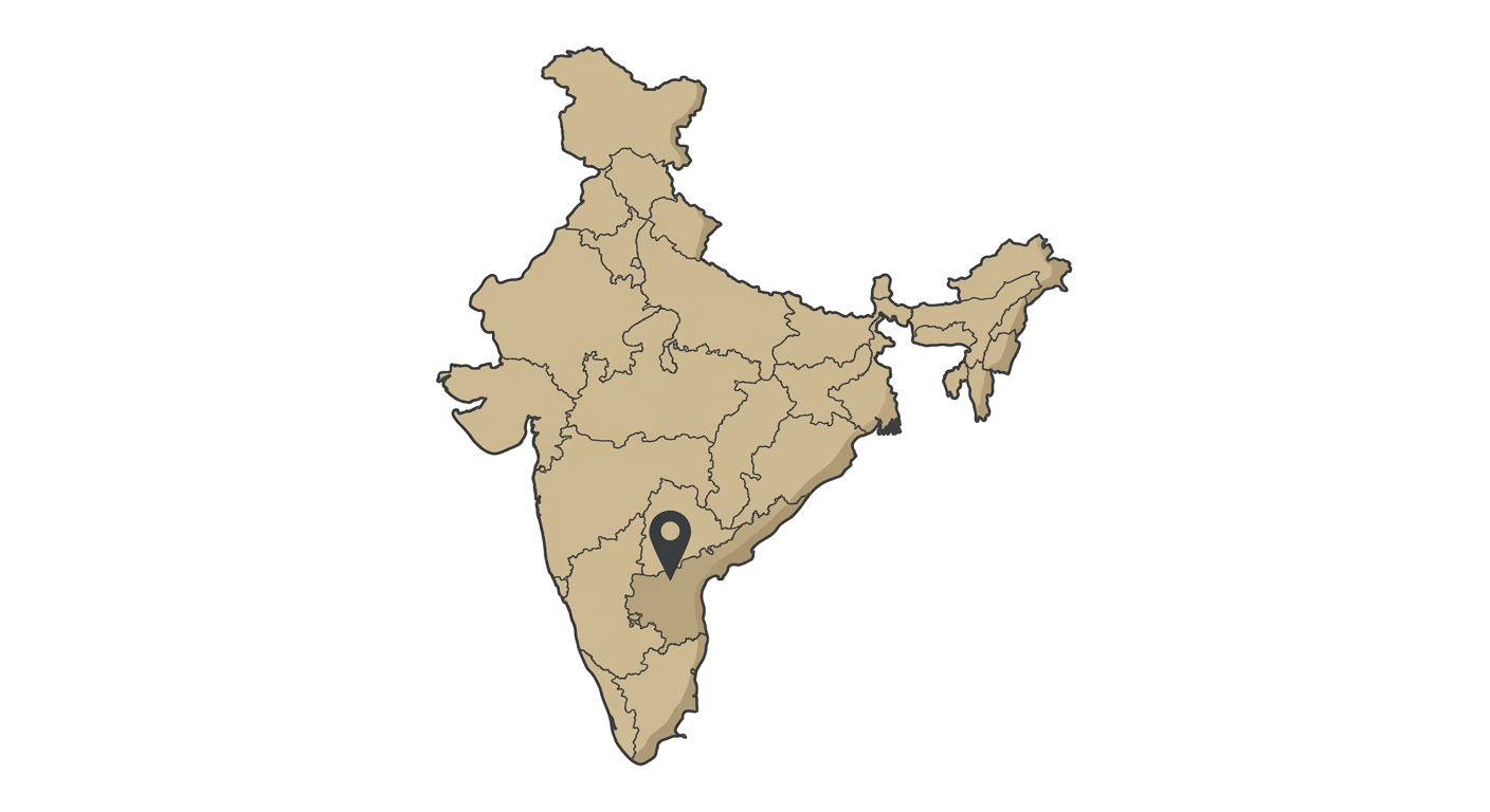 Illustrated map showing the origin of the Pandikona