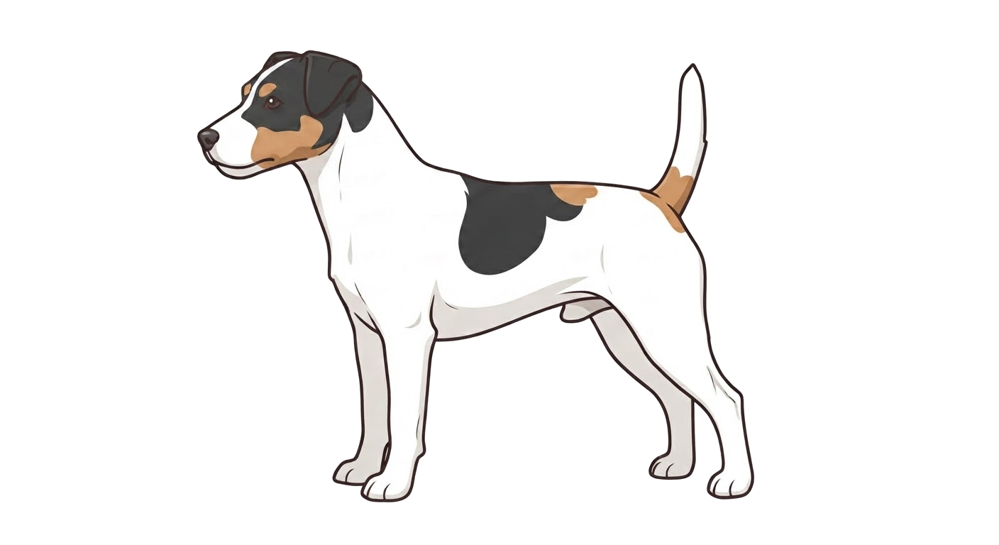 Illustration of a White, black and tan coat