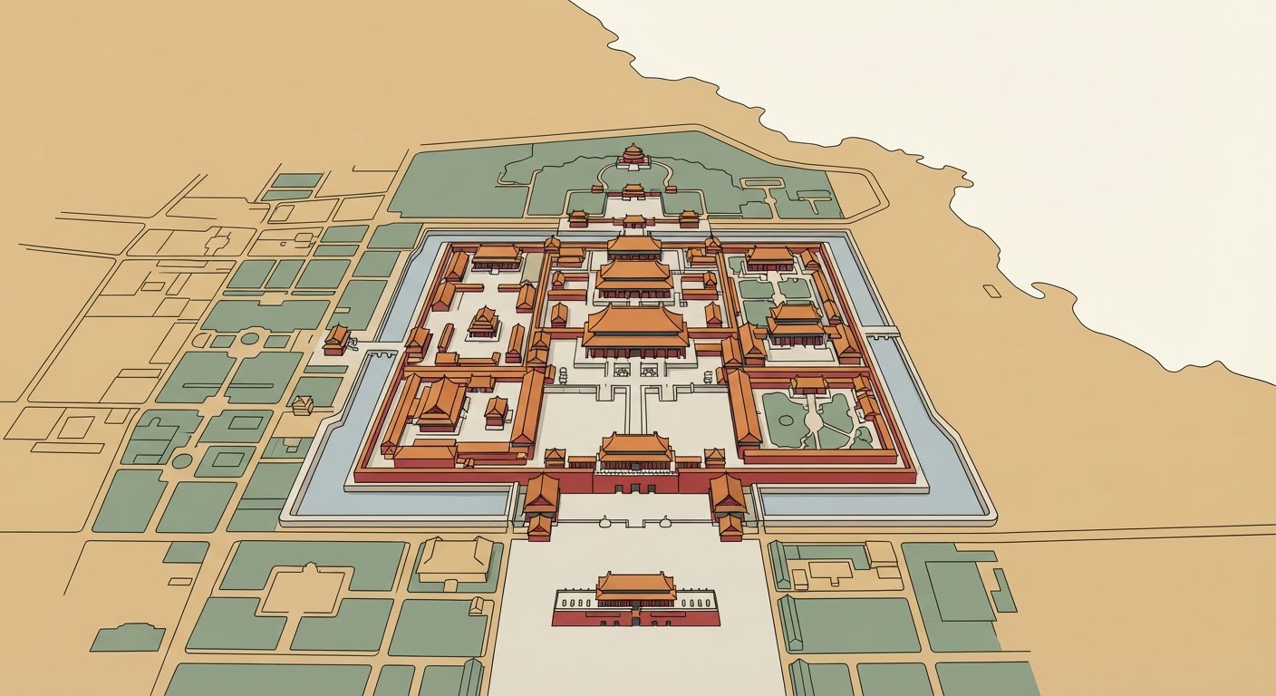 Illustrated map showing the origin of the Pekingese