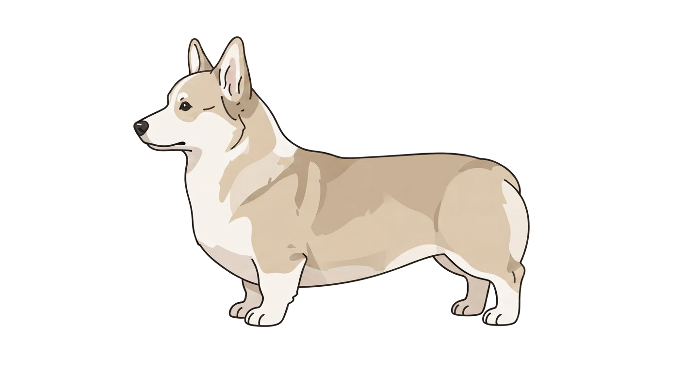 Illustration of a Fawn and white coat