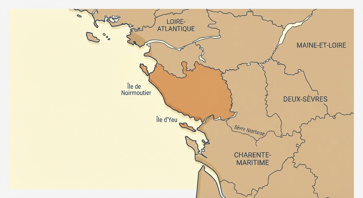 Illustrated map showing the origin of the Petit Basset Griffon Vendeen