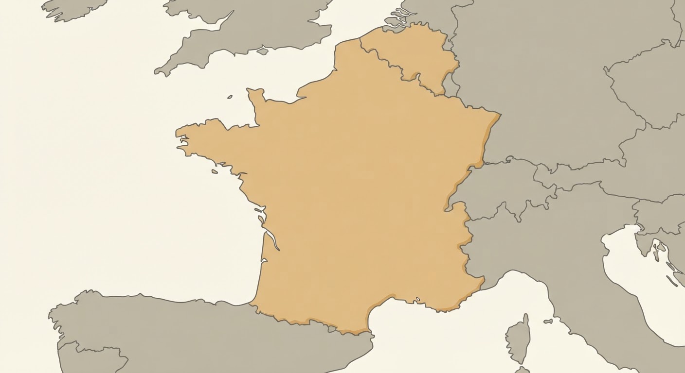 Illustrated map showing the origin of the Phalène