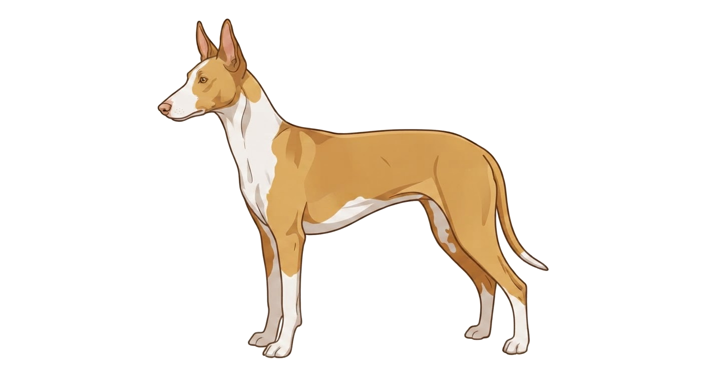 Illustration of a Tan with white markings coat