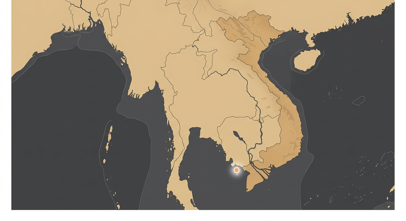 Illustrated map showing the origin of the Phu Quoc Ridgeback