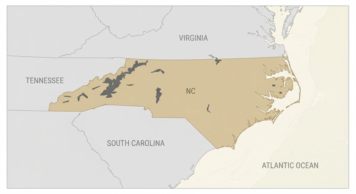 Illustrated map showing the origin of the Plott Hound