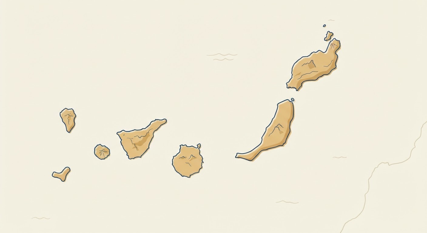 Illustrated map showing the origin of the Podenco Canario
